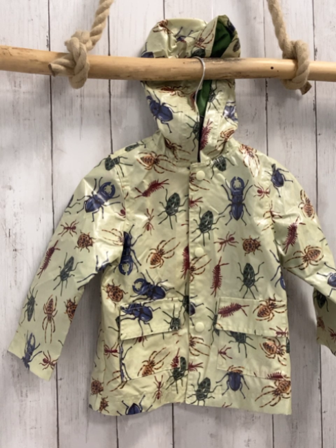   Regenjacke  Gr. 92  hellgrün bunte Käfer Spinnen 