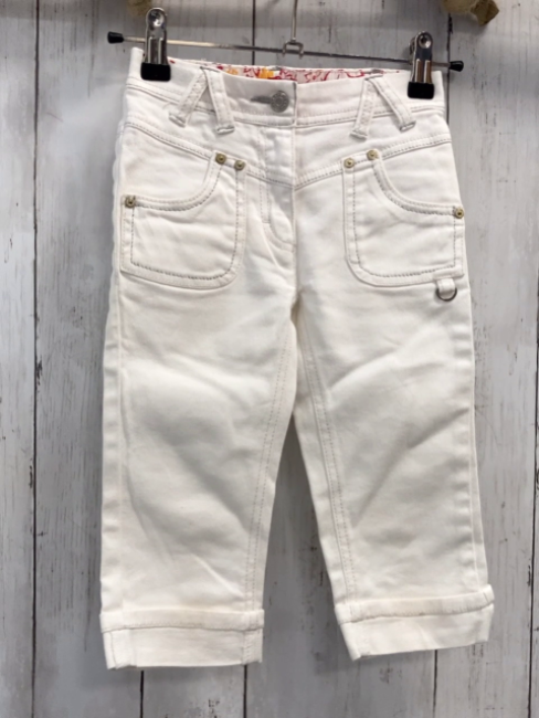 Esprt  Caprihose  Gr. 116  weiß graue Nähte Bund verstellbar 