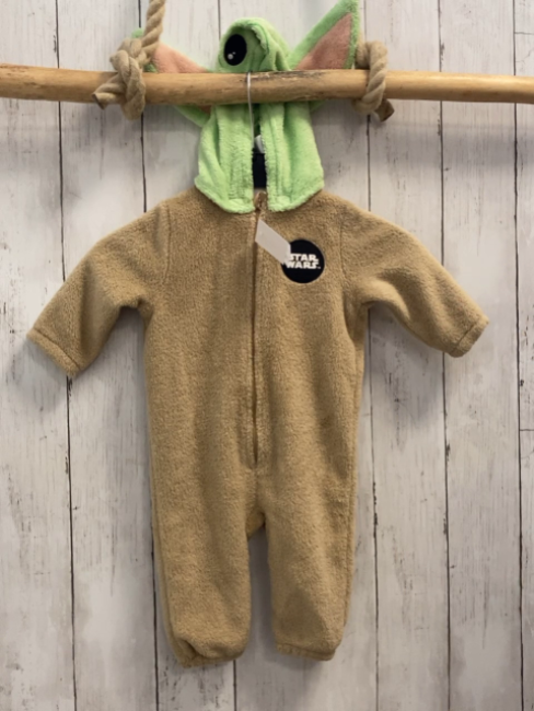 H&M  Plüschoverall Gr. 62  beige hellgrüne Kapuze Yoda Star Wars 