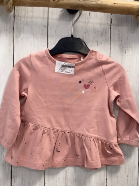 S´Oliver Langarmshirt Gr. 74  rosa schwarze Punkte