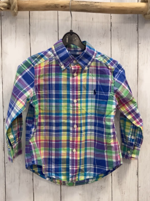 Ralph Lauren Hemd Gr. 92  blau lila weiß gelb kariert