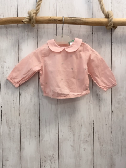 Benetton  Bluse  Gr. 62  rosa silber Sterne 