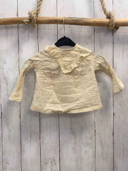 Eden et Victor  Bluse  Gr. 74  weiß goldene Streifen Rüschen 