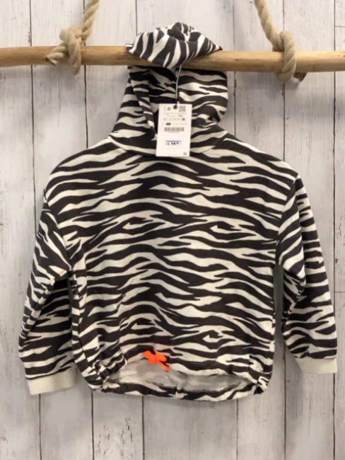 zara neu Pullover Gr. 122  grau weiß Zebramuster NP 14,95€