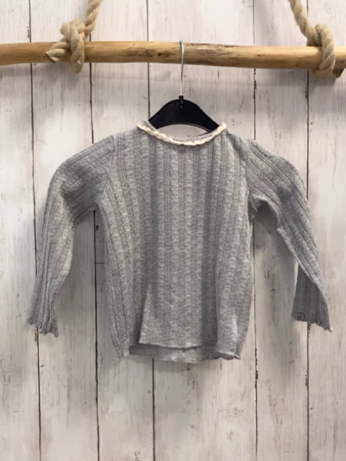 zara Pullover Gr. 98  grau Strick Zöpfe