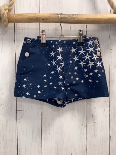 Jacadi Wintershorts Gr. 98  blau silber Glitzersterne Bund verstelbar