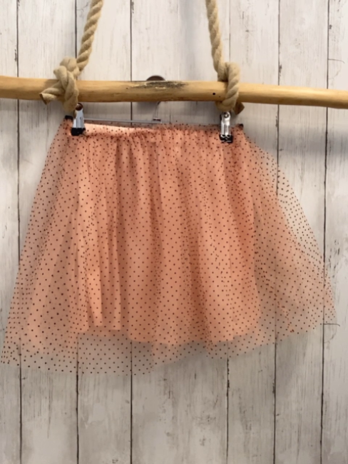 Zara  Rock Gr. 152  lachs Überrock mit schwarzen Punkten 