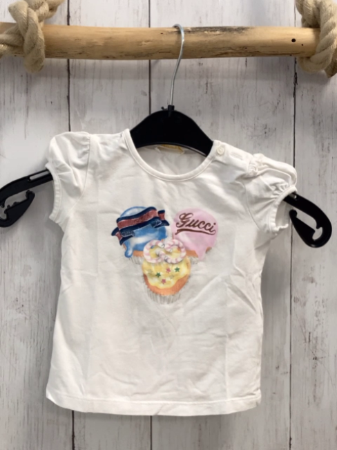 Gucci  T-Shirt  Gr. 68  weiß bunte Törtchen 