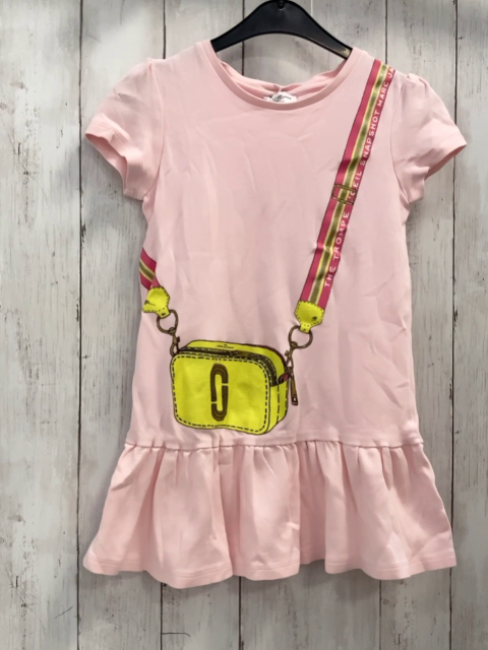 Marc Jacobs  Kleid  Gr. 128  rosa gelbe Tasche mit gestreiftem Tragegut 