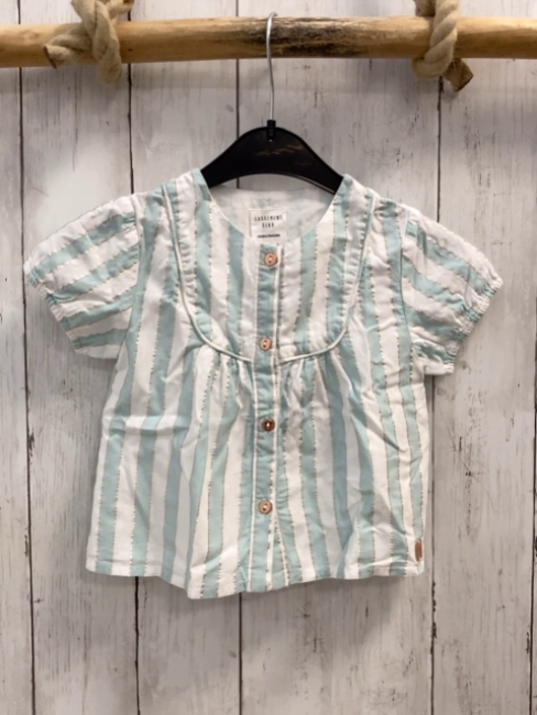 carrement beau Sommerbluse Gr. 86  mint weiß glitzer gestreift