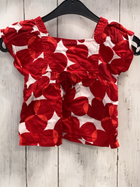 Obaibi Sommerbluse Gr. 86  rot weiß Blumen