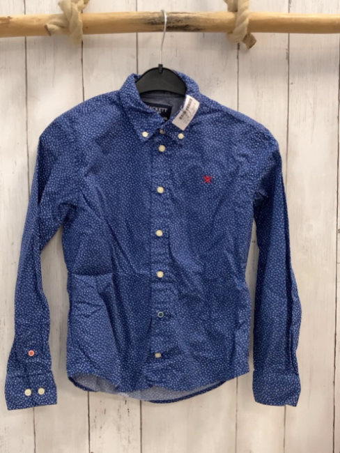 Hackett Hemd Gr. 122  blau weiße Punkte + Blumen