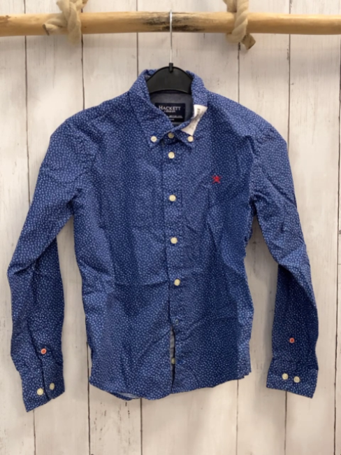 Hackett Hemd Gr. 122  blau weiße Punkte + Blumen