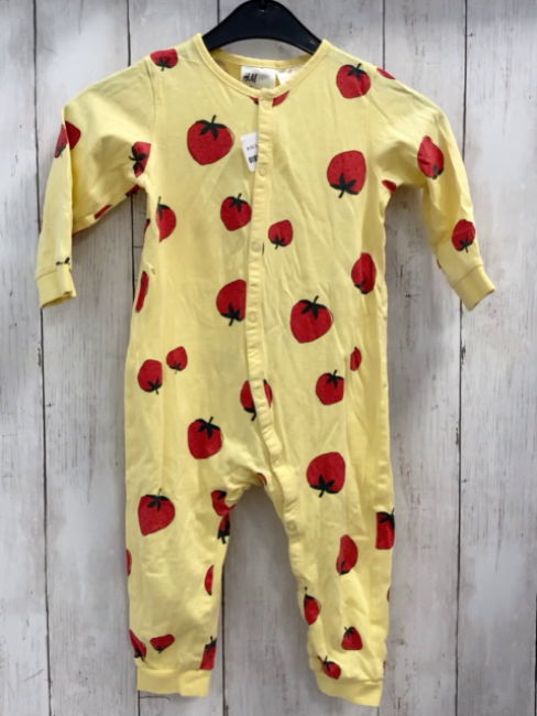 H&M Schlafanzug Gr. 86  gelb Erdbeeren