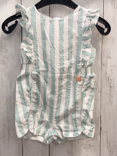 carrement beau Playsuit Gr. 80  weiß mint silber glitzer Streifen