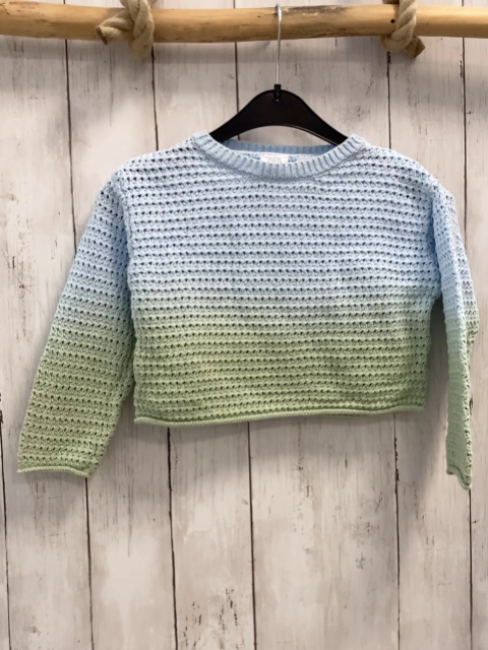 zara Pullover Gr. 104  blau grün Farbverlauf Strick 