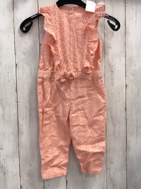 vertbaudet Jumpsuit Gr. 86  aprikot Lochmuster