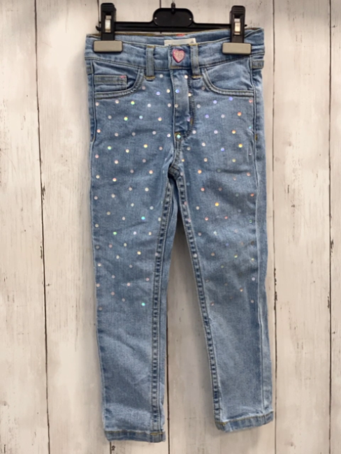 Billieblush Hose Gr. 104  blau jeans Glitzerpunkte Bund verstellbar