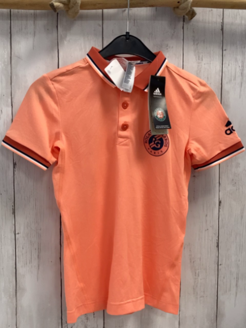 Adidas neu Sportshirt Gr. 128  neonorange rost schwarz weiß aprikot gestreifter Buund