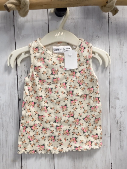 zara Top Gr. 98  beige Blumen