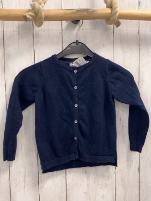 Okaidi Strickjacke Gr. 104  blau Glitzerbund