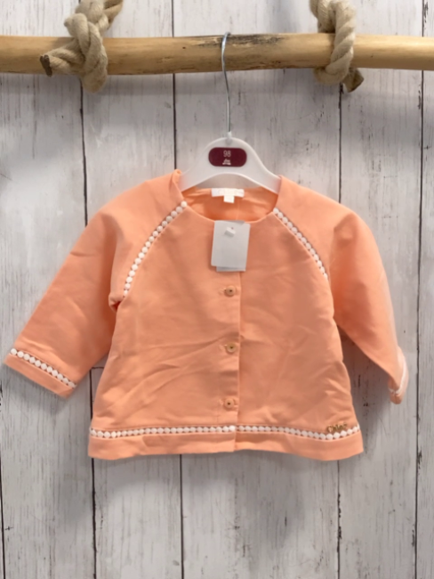 Cloé Sweatjacke Gr. 68  aprikot weiße Stickerei