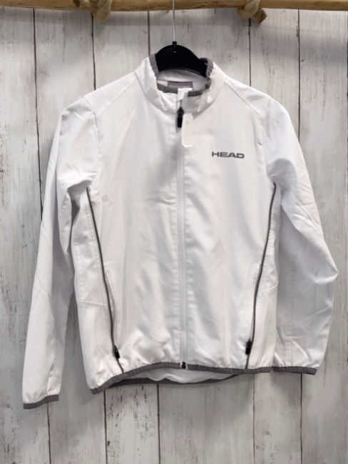 Head Trainingsjacke Gr. 116  weiß grauer Bund
