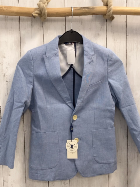 neu Tizzas Sakko Gr. 128  hellblau meliert