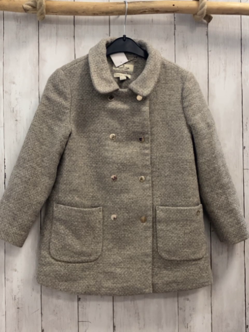 Massimo Dutti  Jacke  Gr. 110  grau beige golden Glitzer 32 % Wolle 