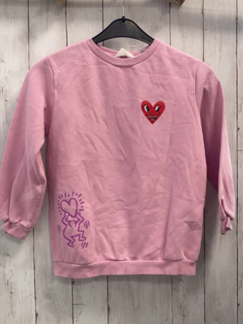 H&M  Pullover  Gr. 140  rosa rotes Herz mit Gesicht