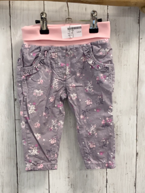  Hose Gr. 68  grau gefüttert Blumen rosa Bund