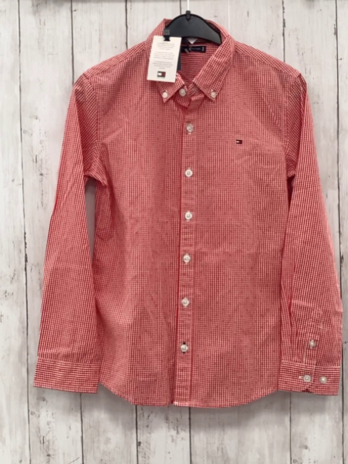 neu Tommy Hilfiger  Hemd  Gr. 140  rot weiß kariert NP 69,90 €