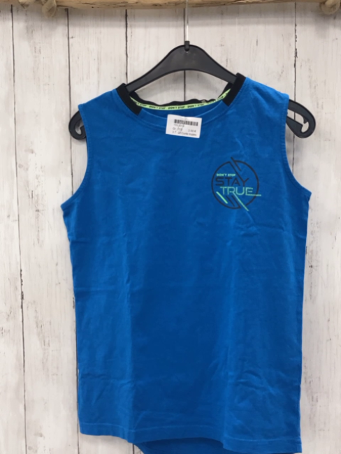 El Corte Inglés  T-Shirt  Gr. 152  blau Schrift schwarzer Bund 