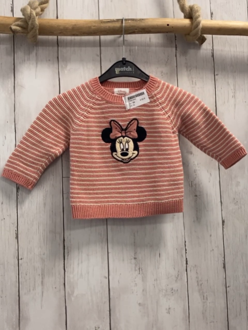  Pullover Gr. 68  rosa weiß gestreift Minnie Mouse