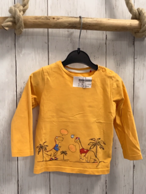 S´ Oliver  Langarmshirt  Gr. 74  hell-orange Dinos Palmen