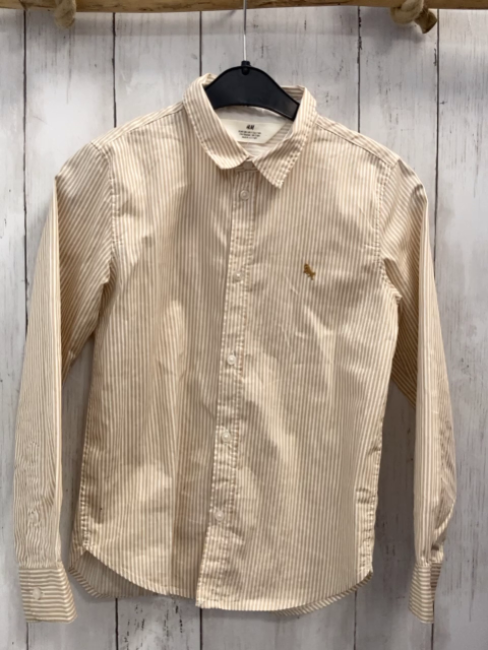 H&M Hemd  Gr. 128  beige weiße Streifen 