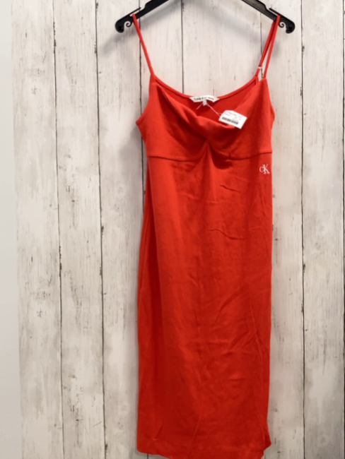 Calvin Klein Jeans  Kleid  Gr. 152  rot Rippen 
