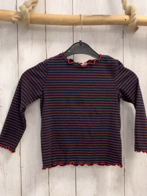Mila Star   Pullover  Gr. 98  blau rot mais Streifen 