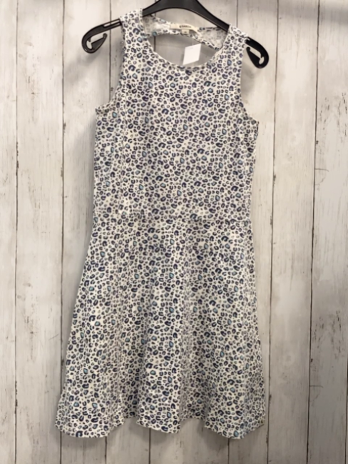Garcia Kleid Gr. 176  weiß blau hellblau Leoprint