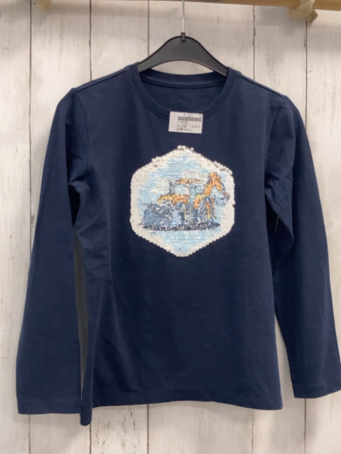 Jako-o Langarmshirt Gr. 140  blau Pailettenbild