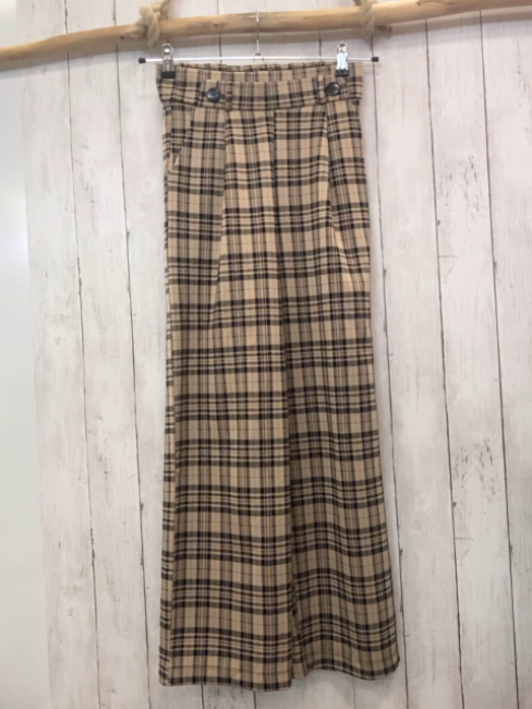 JDY Hose beige schwarz kariert