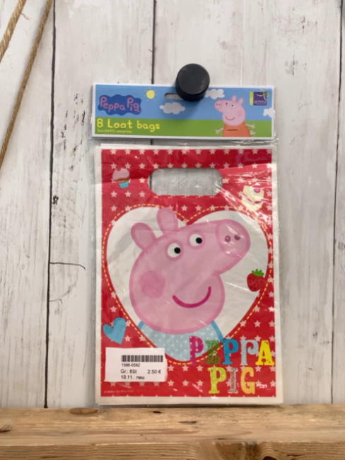 neu  8 Geschenktüten   rot Peppa Pig 