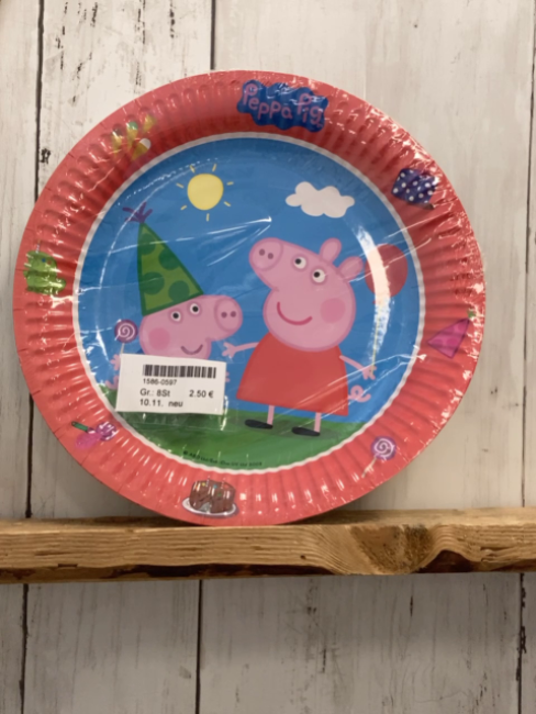 neu  8 Pappteller   rot Peppa Pig 