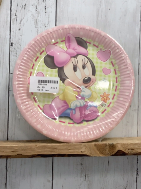 neu 8 Pappteller   rosa Minnie Mouse 