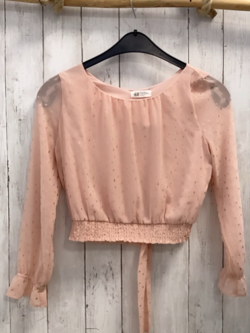 H&M  Bluse  Gr. 152  lachs Glitzerpunkte 