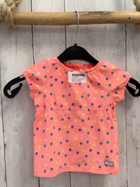 S´Oliver  T-Shirt  Gr. 62  lachs bunte Punkte 