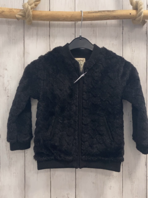  Plüschjacke Gr. 104  schwarz