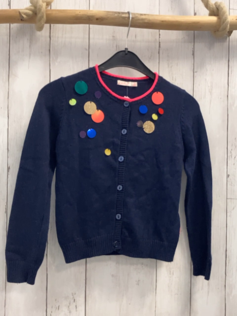 Billieblush Strickjacke Gr. 116  blau bunte Plättchen