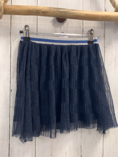  Rock Gr. 122  blau Tüll gestreifter Glitzerbund