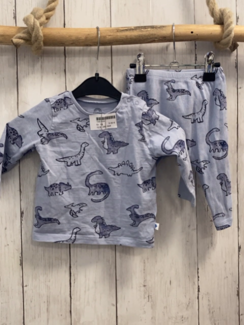 2tlg next Langarmshirt + Leggings Gr. 68  blau Dinos 